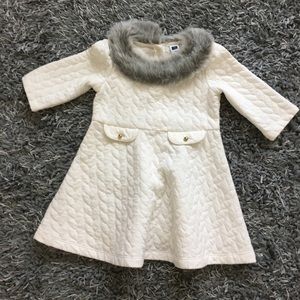 Size 2T white holiday w/fur trim Dress Jack & Jani